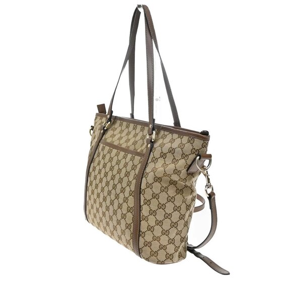 GUCCI GG Pattern 2Way Shoulder Hand Bag Canvas Leather Brown GHW Italy 34EE795 - Picture 4 of 16